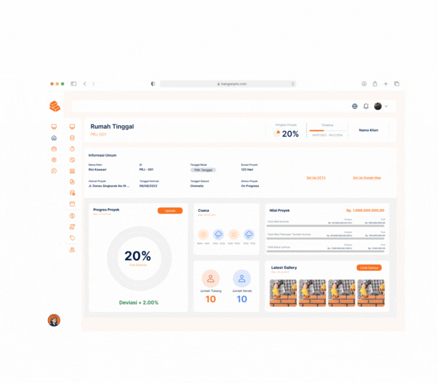 Dashboard Progress Real-Time