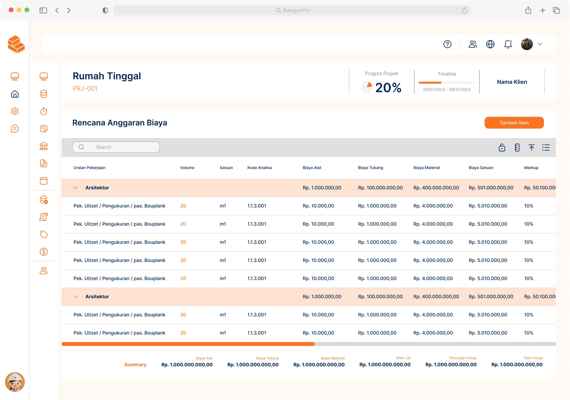 Rencana Anggaran Biaya (RAB)